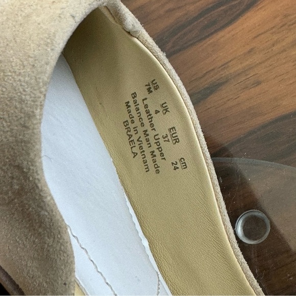 Franco Sarto Braela Almond Toe d'Orsay Flat in sand suede - Picture 10 of 16